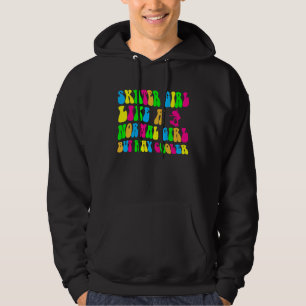 Girl Groovy Skating Cool Let's Roll Skateboard Ska Hoodie