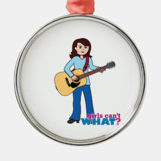 Girl Guitar Player Metal Ornament