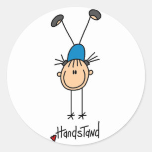 Girl Gymnast Handstands T-shirts and Gifts Classic Round Sticker