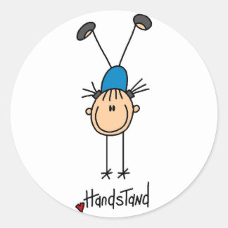 Girl Gymnast Handstands T-shirts and Gifts Classic Round Sticker