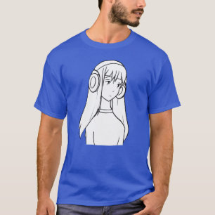 Girl headphones manga anime retro T-Shirt