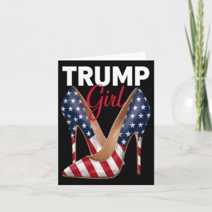 Girl High Heel Stilettos American Flag Trump 2024  Card
