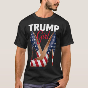 Girl High Heel Stilettos American Flag Trump 2024 T-Shirt