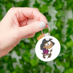 Girl Hiking Keychain