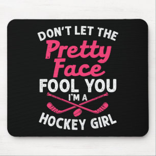 Girl Hockey Gift For Women Kids Ice Hockey Players Mouse Pad