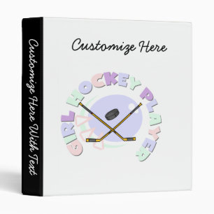 Girl Hockey Player Tshirts and Gifts Binder
