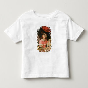 Girl holding a doll in an interior toddler t-shirt