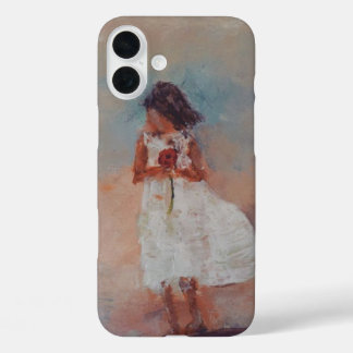 Girl holding a rose iPhone 16 plus case