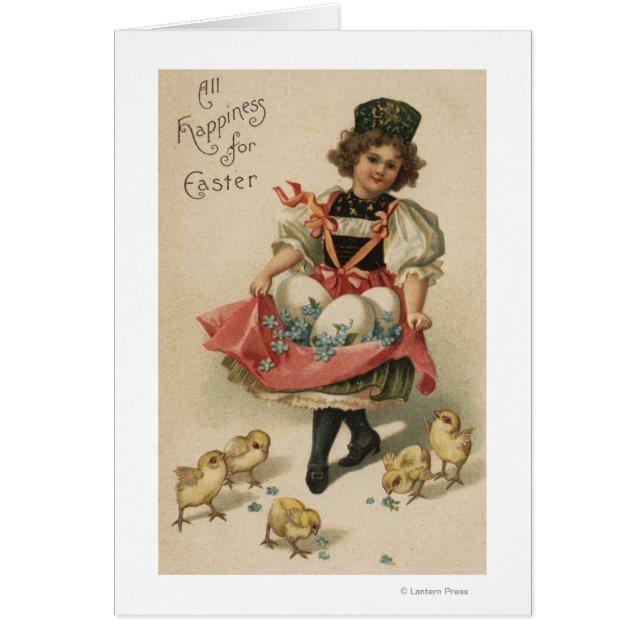 Girl Holding Eggs with Chicks (Front)