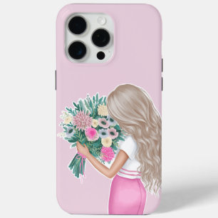 Girl Holding Flowers Phone Case – Soft & Dreamy 