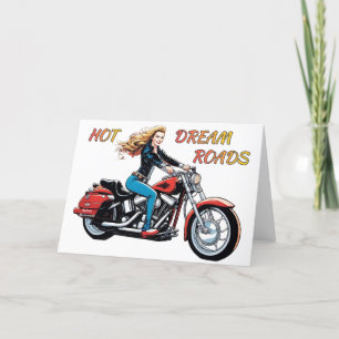 Girl Hot Dream Roads Note Card