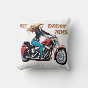 Girl Hot Dream Roads Throw Pillow