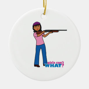 Girl Hunting Ceramic Ornament