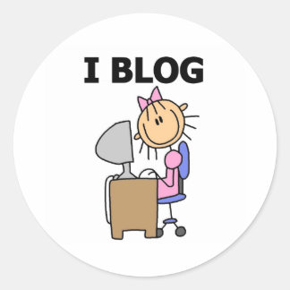 Girl I Blog Classic Round Sticker