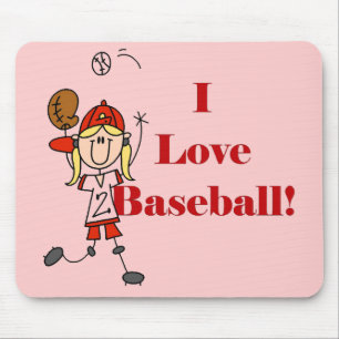 Girl I Love Baseball Tshirts and Gifts Mouse Pad