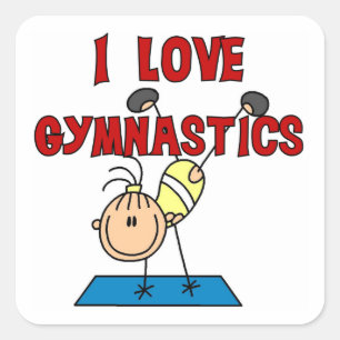 Girl I Love Gymnastics Square Sticker