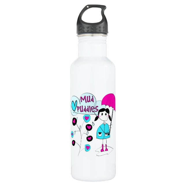 Girl I Love Mud Puddles 710 Ml Water Bottle (Front)