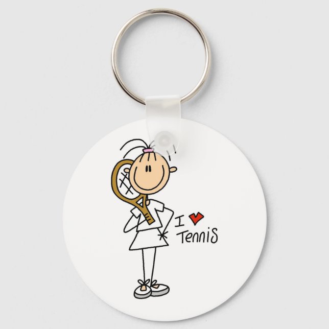 Girl I Love Tennis Keychain (Front)