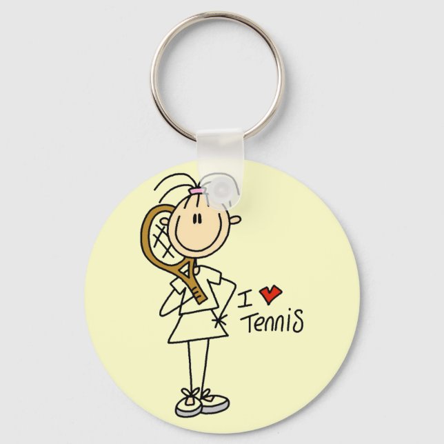 Girl I Love Tennis Tshirts and Gifts Keychain (Front)