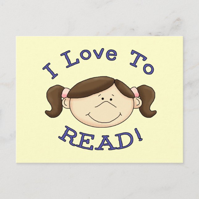 Girl I Love to Read Tshirts and Gifts Postcard (Front)