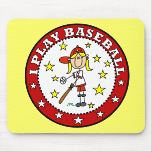 Girl I Play Baseball Mousepad