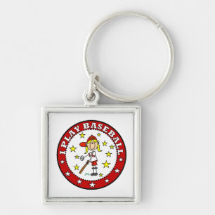 Girl I Play Baseball T shirts and Gifts Keychain