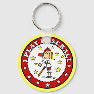 Girl I Play Baseball T shirts and Gifts Keychain