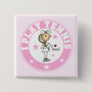 Girl I Play Tennis Tshirts and gifts 2 Inch Square Button