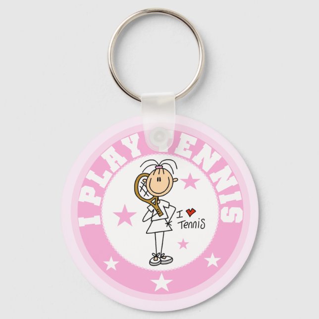 Girl I Play Tennis Tshirts and gifts Keychain (Front)