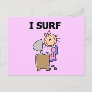 Girl I Surf the Web Tshirts and Gifts Postcard