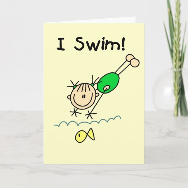 Girl I Swim T-shirts and Gifts Card (Front)