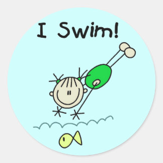 Girl I Swim T-shirts and Gifts Classic Round Sticker