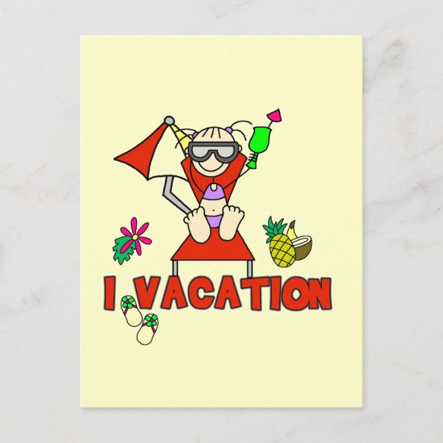Girl I Vacation T-shirts and Gifts Postcard (Front)