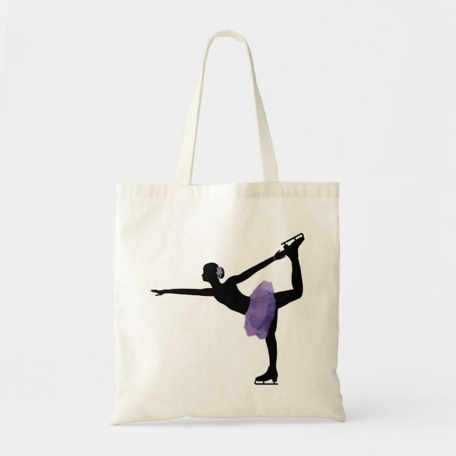 Girl Ice Skater Tote Bag (Front)