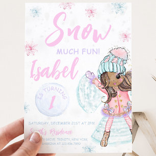Girl Ice Skating Birthday Invitation