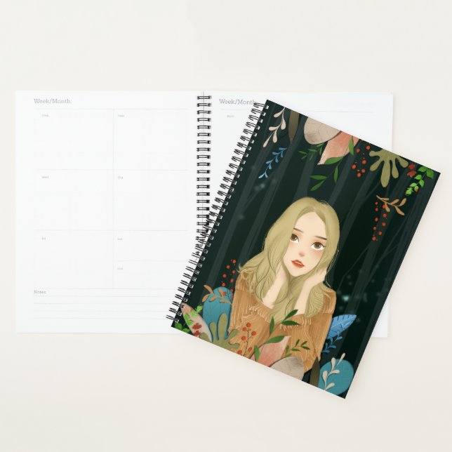 Girl Illustration Planner (Devant avec enveloppe)