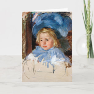 Girl in a Blue Bonnet, Mary Cassatt Card
