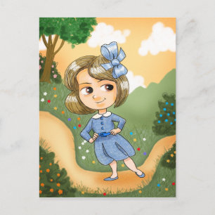 Girl in a Blue Dress Postcard