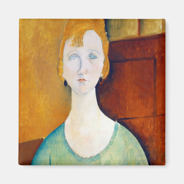 Girl in a Green Blouse, Modigliani Magnet (Front)