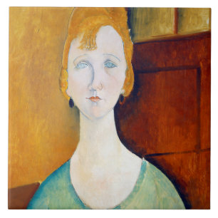 Girl in a Green Blouse, Modigliani Tile
