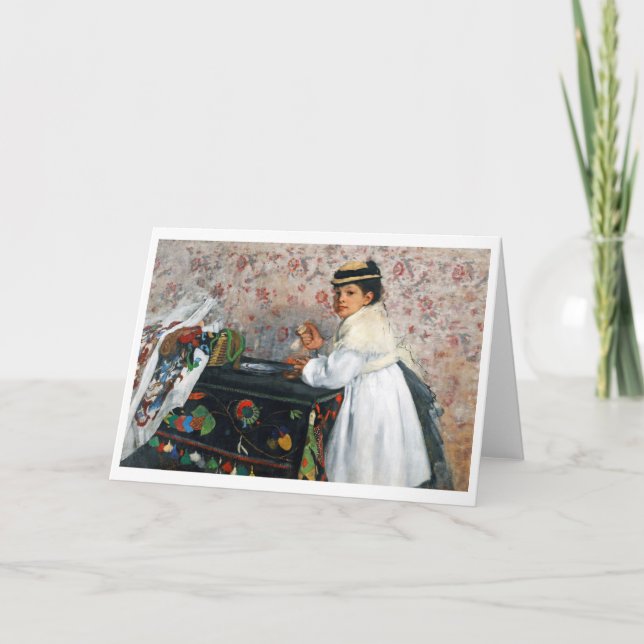 Girl in a Hat, Edgar Degas Card (Front)