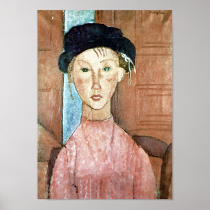 Girl in a Hat, Modigliani Poster