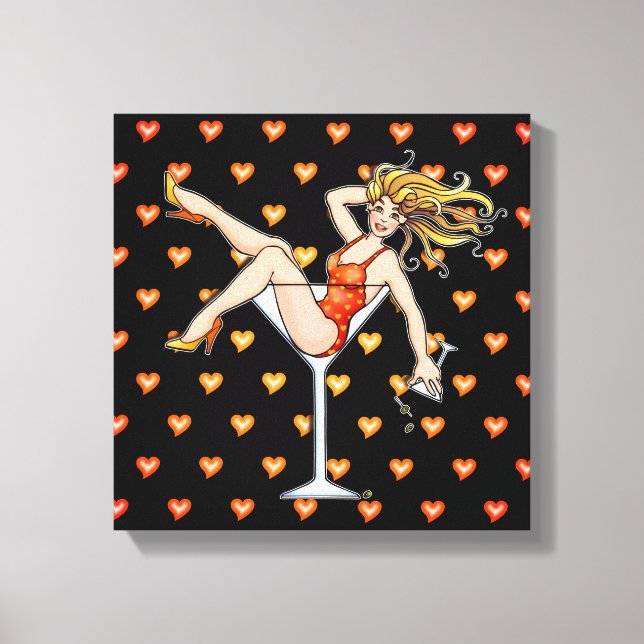 GIRL IN A MARTINI GLASS Gallery Wrapped Canvas (Front)