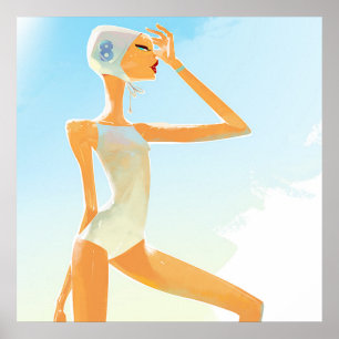 Girl in a swimming suit poster