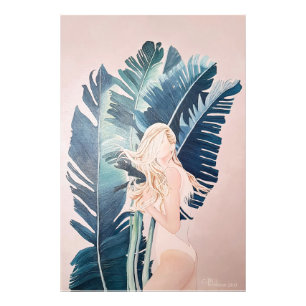 Girl in a Swimsuit oil painting Photo Print