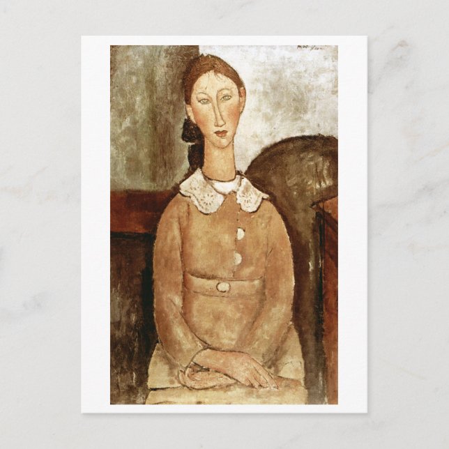 Girl in a Yellow Dress, Modigliani Postcard (Front)