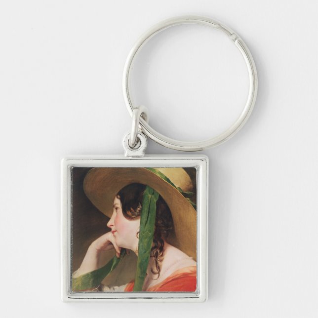Girl in a Yellow Straw Hat, Keychain (Front)
