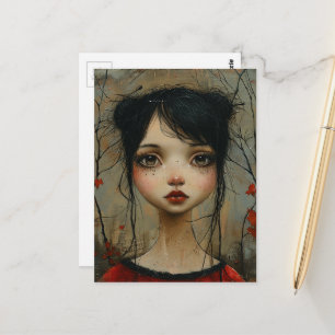 Girl in Autumn Postcard