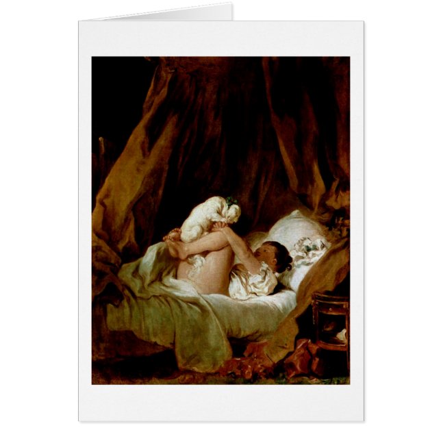 Girl In Bed With A Dog By Jean-Honore Fragonard (Front)