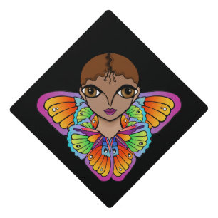 Girl in Butterfly Wings Graduation Cap Topper